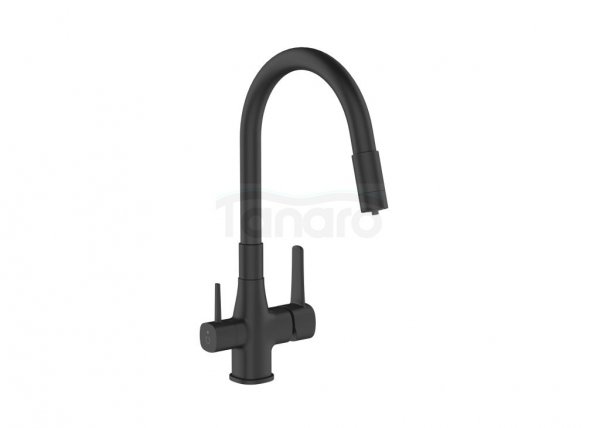 INVENA Bateria zlewozmywakowa z filtrem Glamour czarny BZ-02-F04-V