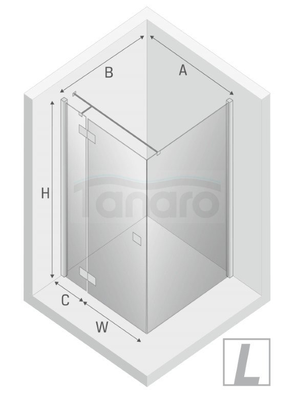 NEW TRENDY Kabina prysznicowa drzwi pojedyncze uchylne REFLEXA BLACK 90x100x200 POLSKA PRODUKCJA 