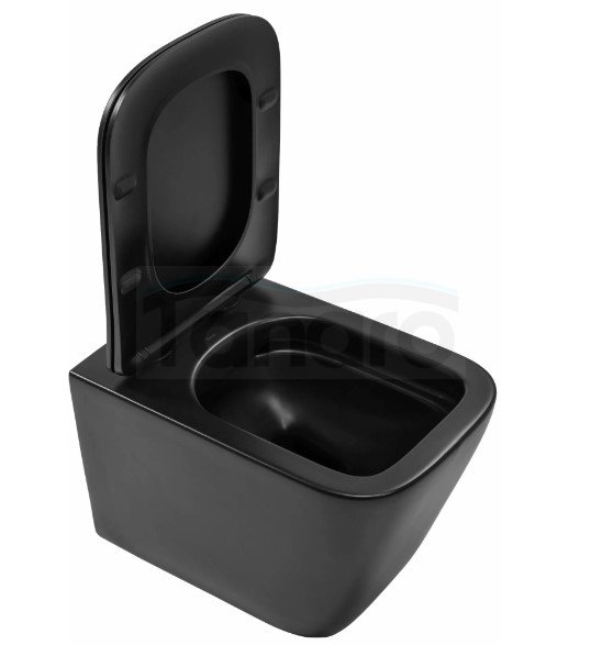 REA - Misa WC podwieszana JULIO Czarna Matowa