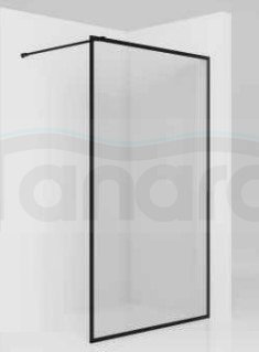 JELLOW  - ścianka prysznicowa TEINE 110 typu Walk-In szkło transparentne 6mm profil CZARNY  KN-02-W-33-110