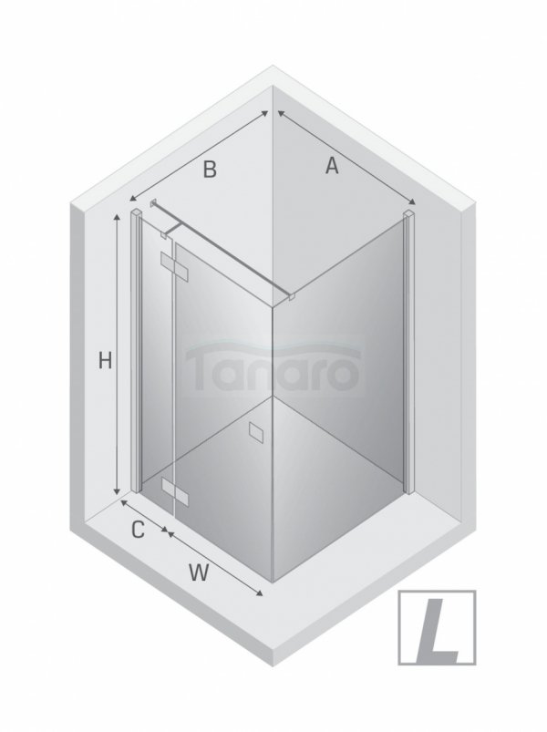 NEW TRENDY Kabina prysznicowa REFLEXA BLACK 1D prostokątna P 90x80x200 szkło czyste 6mm Active Shield 2.0 EXK-4927