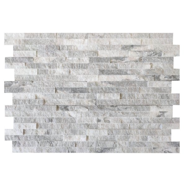 CAPITILE  - Panel ścienny Marmur Szary Grey Marble Brick - marmur Stackstone Stormy Grey łupany, naturalny 10x36x0,8-1,3 cm /opakowanie 0,396m2/