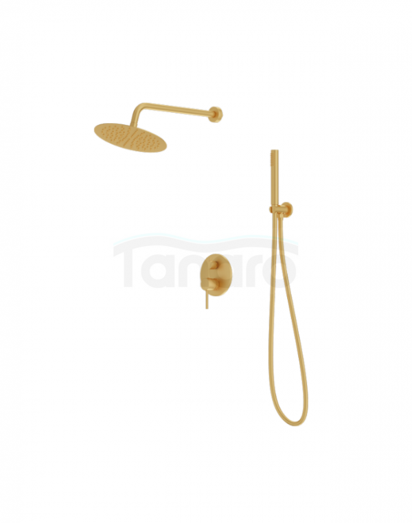 LAVITA Podtynkowy zestaw prysznicowy z deszczownicą Orion Brushed Gold