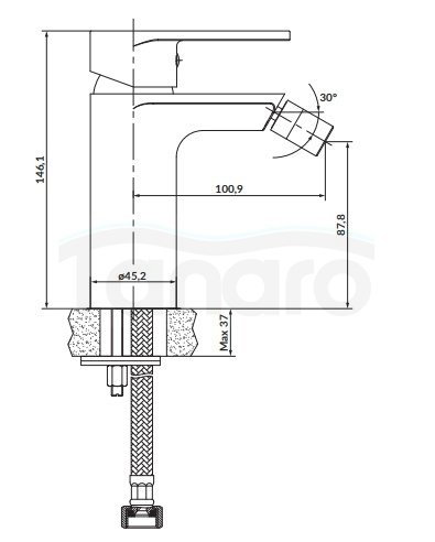 CERSANIT - Bateria bidetowa sztorcowa CREA nikiel  S951-317