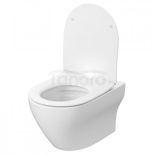 CERSANIT MISKA ZAWIESZANA LARGA PRO OVAL CERSANIT VORTEX Z DESKĄ DUROPLASTOWĄ MOONWAY SPOT SLIM Z PODŚWIETLENIEM LED SET C823: S4026-009