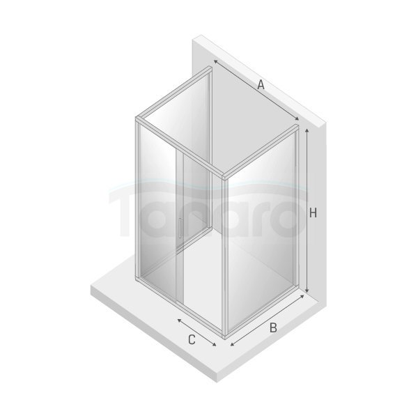 NEW TRENDY Kabina przyścienna prostokątna NEW VARIA 120x90x190 Szkło 6mm K-0513