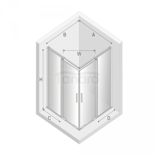 NEW TRENDY Kabina prysznicowa przesuwna SMART LIGHT GOLD 100x100x200 EXK-4272