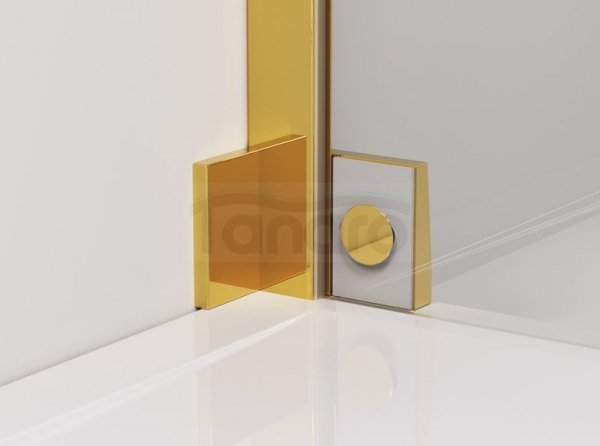 NEW TRENDY - Kabina prysznicowa prostokątna AVEXA GOLD BRUSHED EXK-1734/35 Złote Profile 80x100x200