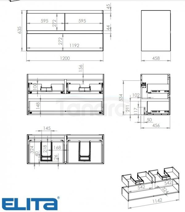 ELITA SZAFKA SPLIT 120 3S WHITE HG PDW 169097/RE012007158060