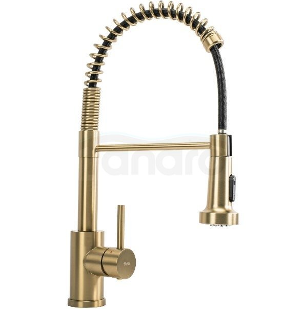 REA - Bateria Kuchenna COLIN Złota Szczotkowana z wyginaną wylewką