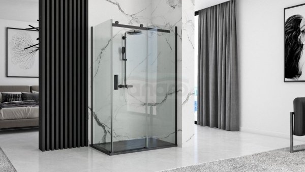 REA - Brodzik prysznicowy kamienny STONE BLACK 90 x 120