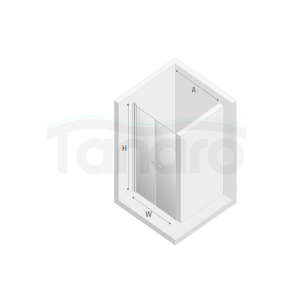 NEW TRENDY Drzwi wnękowe NEW SOLEO COPPER BRUSHED 2D U 170x195 szkło czyste 6mm Active Shield - wahadłowe D-0550A 