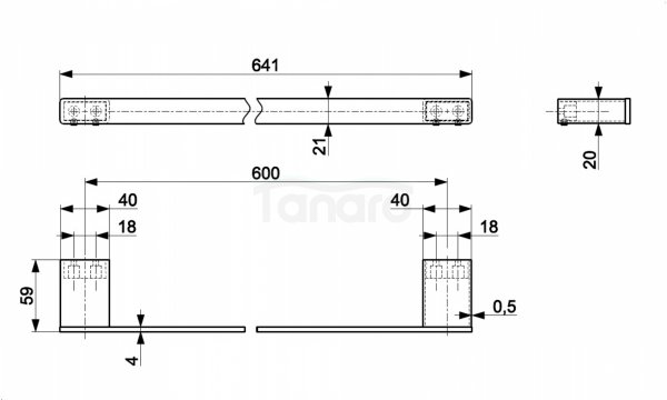 ARMATURA KRAKÓW KFA wieszak ręcznikowy 60 cm BRUSHED ROSE GOLD 864-036-34