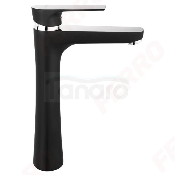 FERRO - Bateria umywalkowa wysoka Algeo Square Black/Chrome BAQ2LBLC