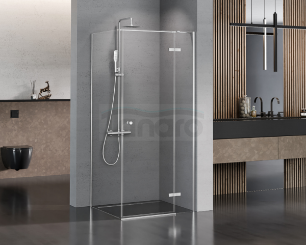 NEW TRENDY Kabina prysznicowa KALIBRA S CHROM 100x80x195 szkło 6mm K-4983-S