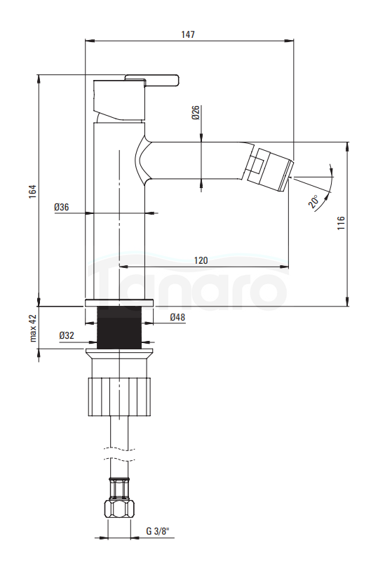 DEANTE - Bateria bidetowa SILIA Stal Szczotkowana BQS_F30M