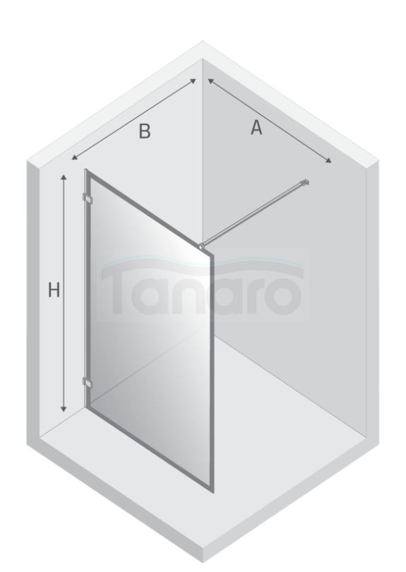 NEW TRENDY Kabina prysznicowa walk in Avexa White 120x200, jednoelementowa. Ze wzorem ramki. Grubość szkła 6mm  EXK-2997