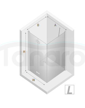 NEW TRENDY Kabina prysznicowa NEW SOLEO COPPER BRUSHED 1D 80x120x195 szkło czyste 6mm Active Shield - składane K-2038