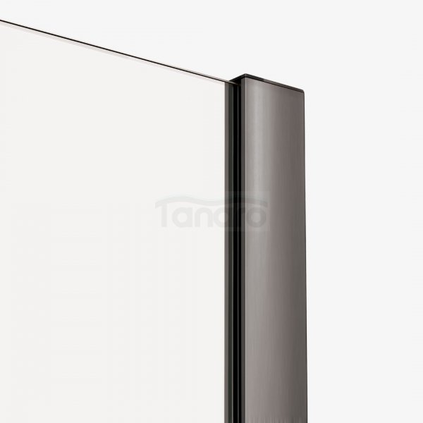 NEW TRENDY Kabina prysznicowa SMART GUNMETAL BRUSHED 1D walk-in U 150x200 szkło czyste 8mm Active Shield 2.0 - WSPORNIK SKOŚNY EXK-7946-WU