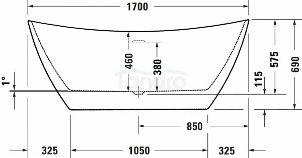 DURAVIT Wanna akrylowa wolnostojąca owalna DuraVato 1700 780 x 690 mm biały | 700571000000000