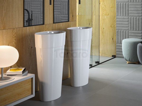 BESCO Uniqa umywalka wolnostojąca + kilk-klak biały 32 x 46 x 84 #UMD-U-WOW