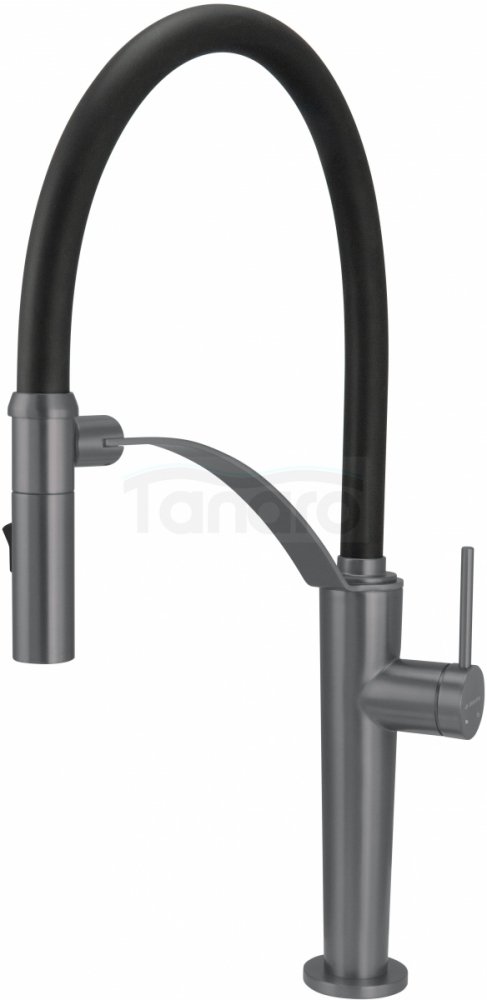 DEANTE Bateria kuchenna z elastyczną wylewką - 2 rodzaje strumienia CORDA titanium BRC_D72M 