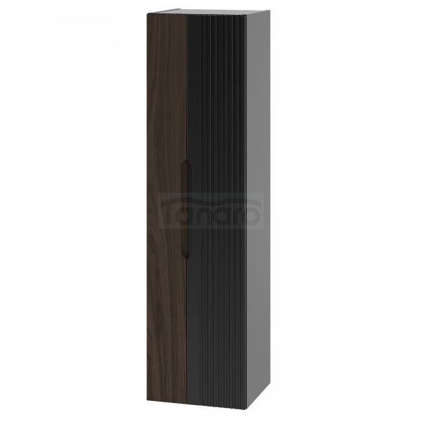 MEGSTYL Słupek Wysoki 2-drzwiowy 130cm Czarny Mat Orzech AVELLA-03