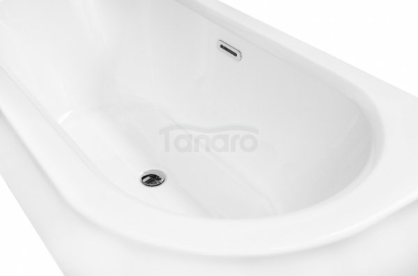 BESCO Wanna wolnostojąca Avita A-line 150 P + syfon klik-klak gun metal z przelewem slim #WAA-150APGS