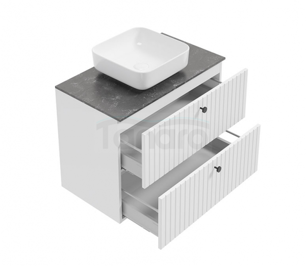 DEFTRANS szafka pod umywalkę z dwiema szufladami 80x60 Fuego D80 biały mat 001-D-08007