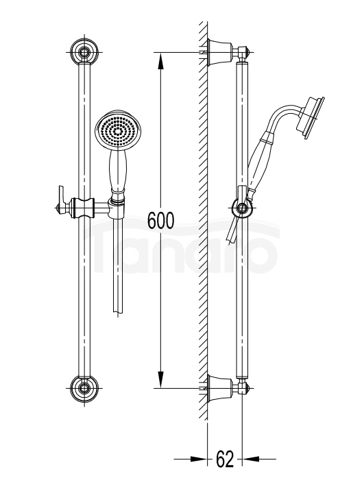 OMNIRES Natrysk przesuwny retro ARMANCE-SCR