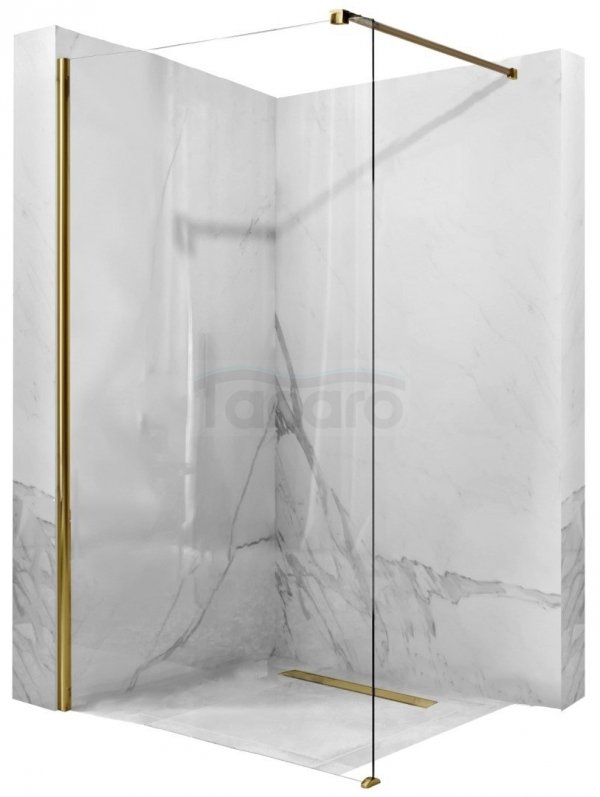 REA - Ścianka prysznicowa AERO GOLD Złota Walk In 90