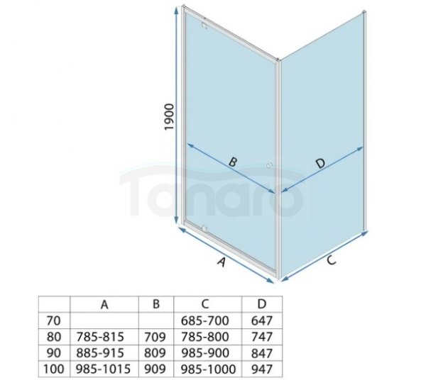 REA - Kabina Prysznicowa PRIMO SWING CHROM uchylne drzwi 80 + ścianka 80