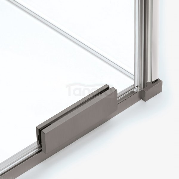 NEW TRENDY Drzwi wnękowe SMART GUNMETAL BRUSHED 1D U 110x200 szkło czyste 8mm Active Shield 2.0 - WIESZAK EXK-7825