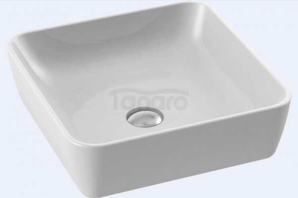 CeraStyle - Umywalka ceramiczna nablatowa ONE KWADRATOWA bez otworu na baterie 46x46