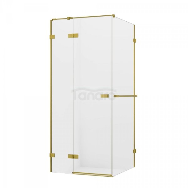 New Trendy Avexa Gold kabina prysznicowa  90x90 szkło czyste 6 mm złoto szczotkowane EXK-3018