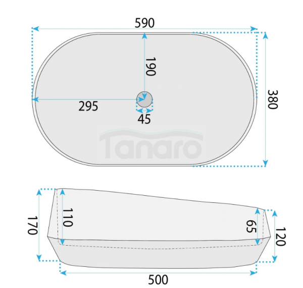 REA Umywalka nablatowa 59x38 Rea Zoe Dune
