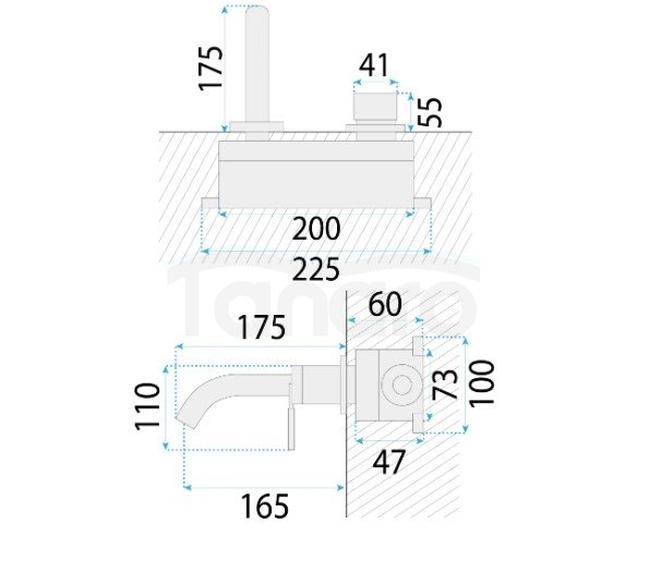 REA - Bateria podtynkowa ARGON Złota + BOX