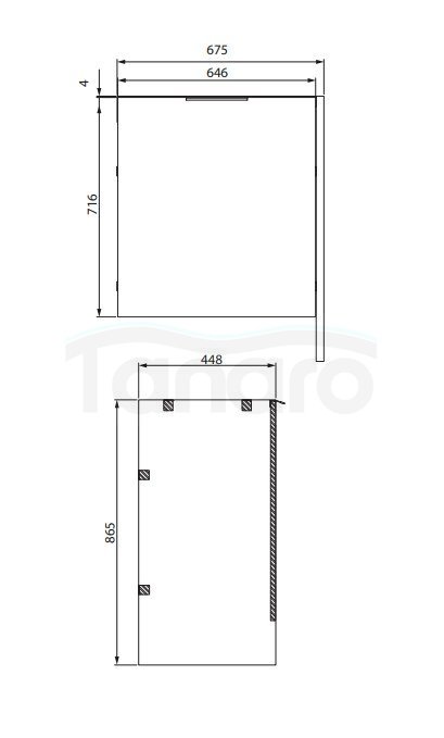 CERSANIT - Szafka na pralkę z drzwiami 65 CITY BY CERSANIT dąb DSM - do samodzielnego montażu  S584-037-DSM