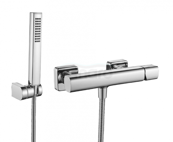LAVEO Bateria natryskowa ścienna z zestawem natryskowym TORES chrom BVT_041D