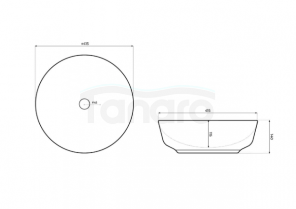 CORSAN Umywalka ceramiczna nablatowa LUGO 42x14 cm UC9988 