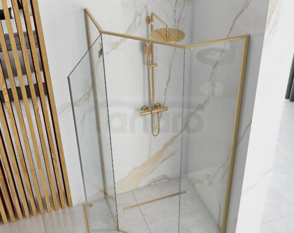 REA - Kabina Prysznicowa DIAMOND 90x90 Złota Szczotkowana