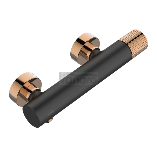 INVENA - Bateria natryskowa MOONLIGHT Black/Rose Gold Czarny/Rożowe Złoto  BN-77-014-V