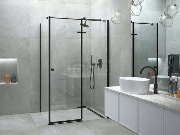 BESCO Kabina prysznicowa Pixa Black 120x90 Lewa PPL-129-195B