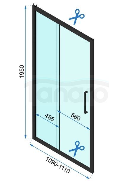 REA - Kabina Prysznicowa Narożna RAPID SLIDE Black / Czarna - drzwi 110 ścianka 80