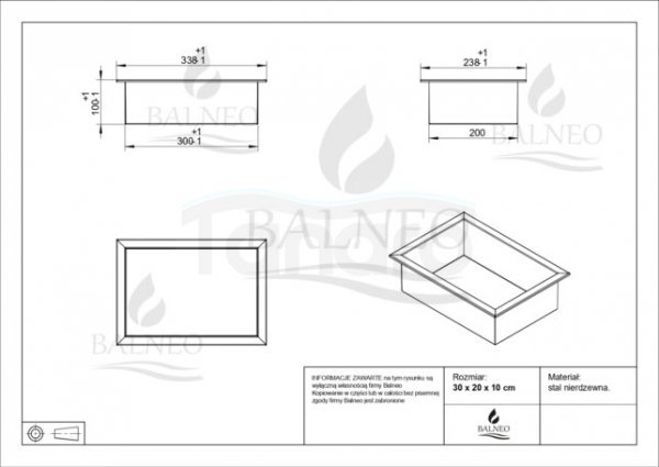 BALNEO WALL-BOX ONE Inox Półka wnękowa ze stali nierdzewnej 30x20x10 cm