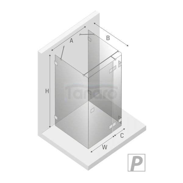 NEW TRENDY Kabina przyścienna AVEXA GOLD SHINE 80x80x200 EXK-2125/EXK-2095 POLSKA PRODUKCJA