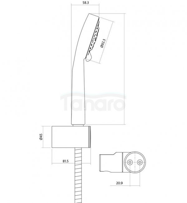 CERSANIT - Zestaw natryskowy z uchwytem punktowym LANO S951-022