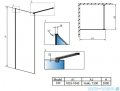 Radaway Modo New Black II 105x200 Frame kabina Walk-in 389105-54-56 rysunek techniczny