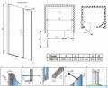 Radaway Nes Gold Dws Drzwi wnękowe 110 cm lewe złoty połysk szkło przejrzyste 10028110-09-01L
