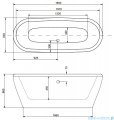 Besco Victoria wanna 185x83cm wolnostojąca z syfonem bez przelewu klik-klak #WKV-185WO
